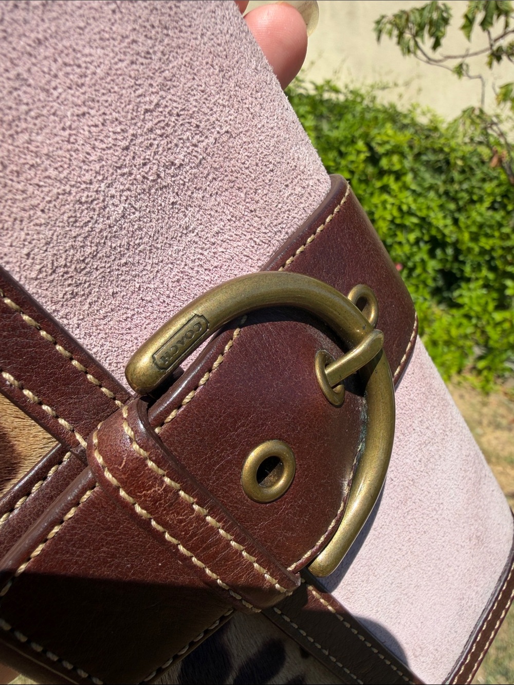 HTF Rare Vintage Coach Madison Ocelot haircalf suede bag & matching wristlet - Picture 14 of 17